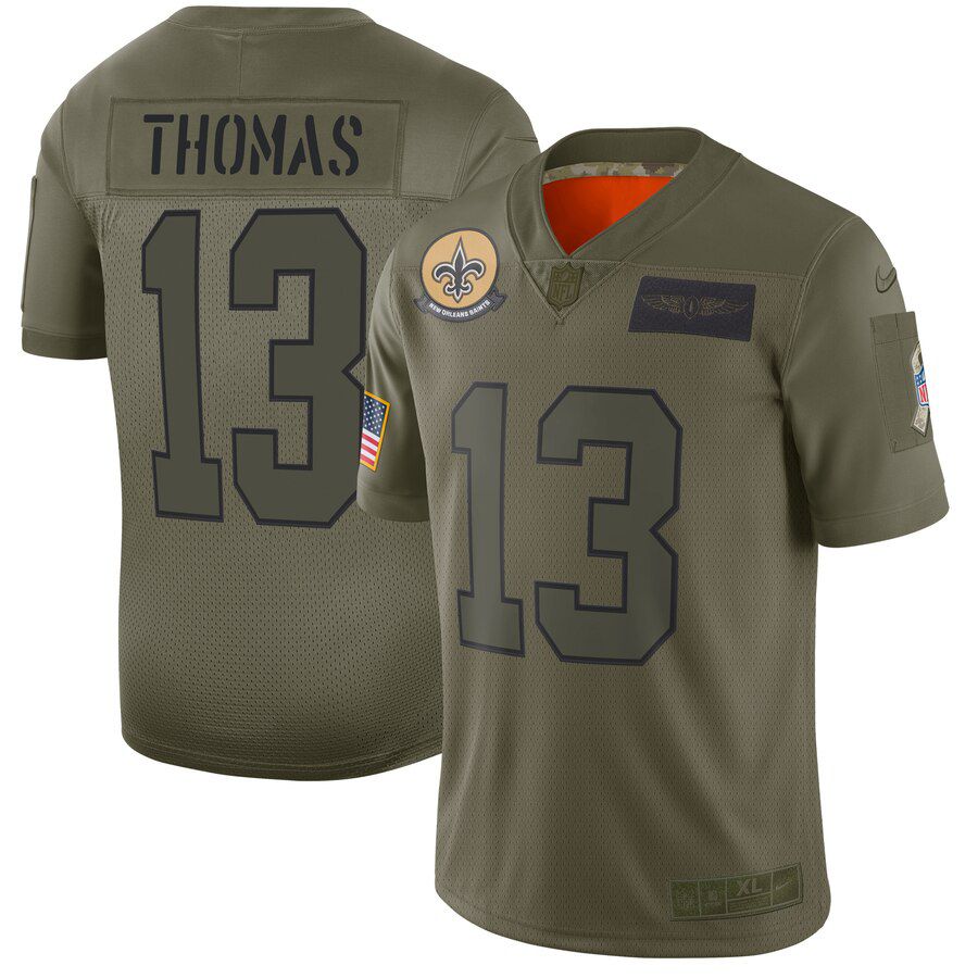 Men New Orleans Saints #13 Thomas Green Nike Olive Salute To Service Limited NFL Jerseys